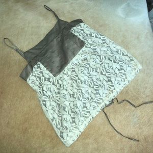 Nordstrom Covet M silk & ivory lace cami